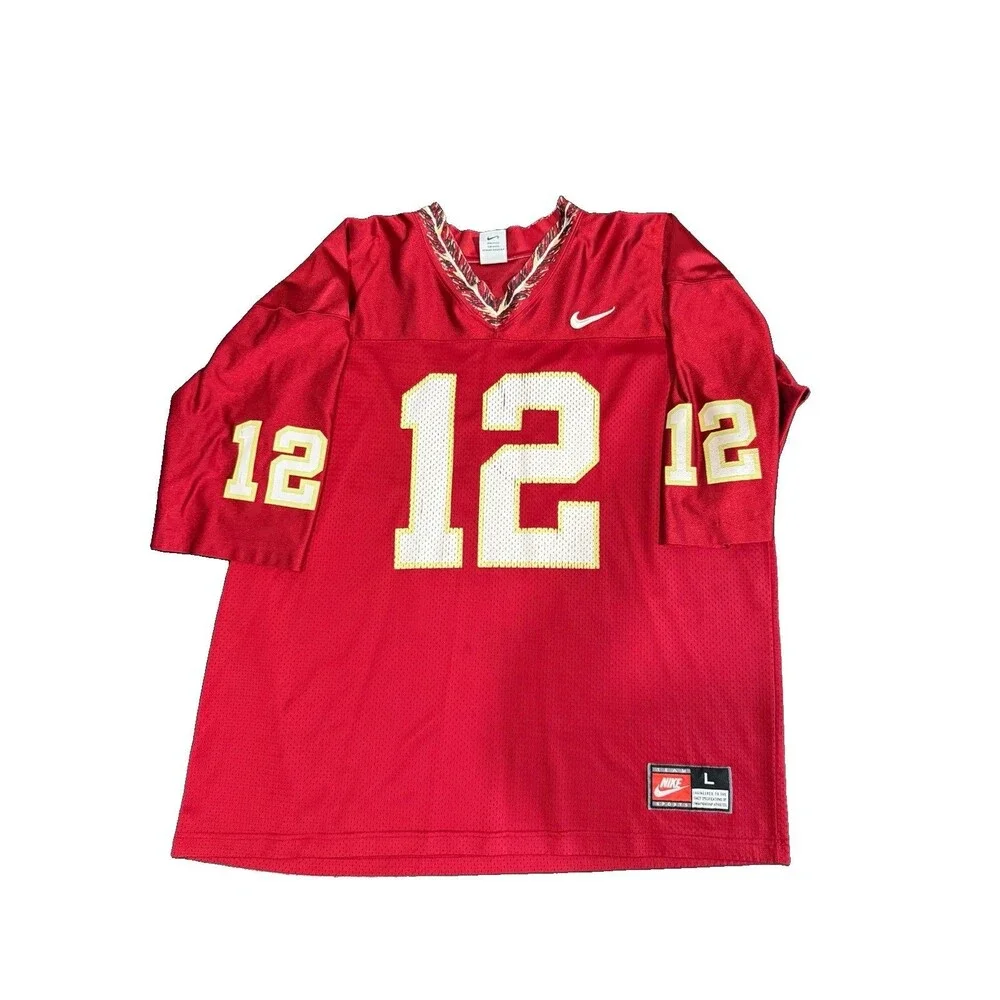 Vintage Nike Florida State Seminoles Football Jersey Men’s Large Red #12 90s